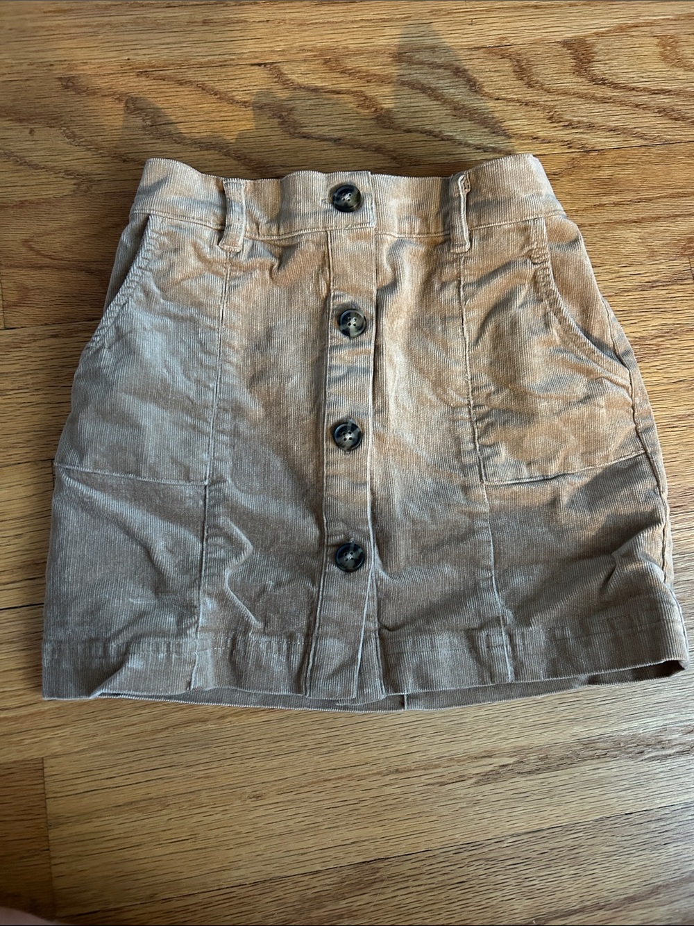 Vineyard Vines Tan Corduroy Button-Front Skirt